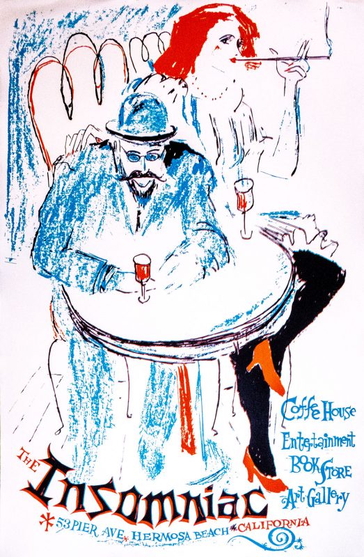 Sketch of Toulouse-Lautrec and Red Haired Lady Luck inside Insomniac Jazz Club